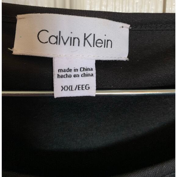 Calvin Klein textured semi-sheer blouse black XXL - Picture 2 of 7